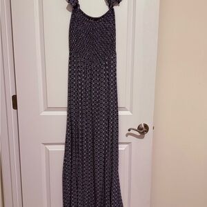 Lulu's Navy and White Patterned Maxi Dress